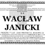 Zmarł Wacław Janicki. Miał 77 lat