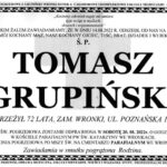 Nie żyje Tomasz Grupiński